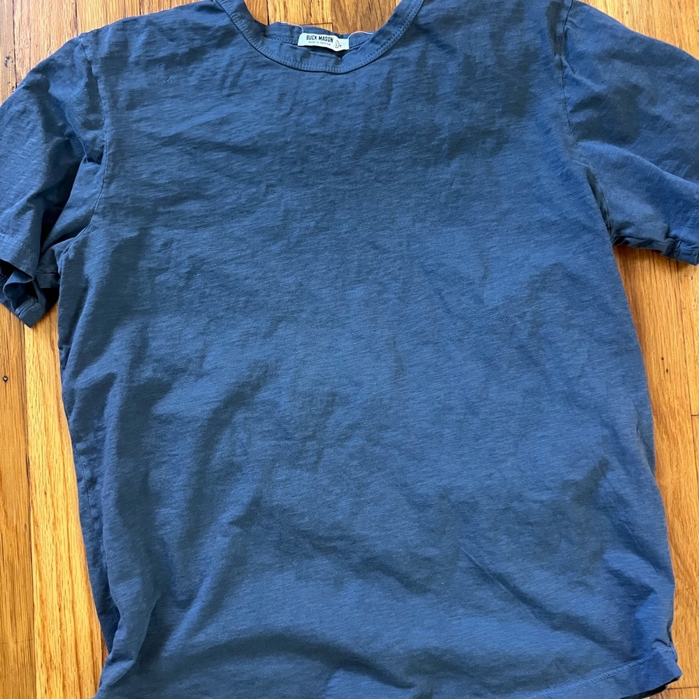 Buck Mason Slub Tee - size L (new and unworn) in dark Grey